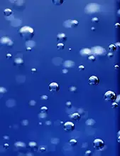 Carbonation bubbles in water