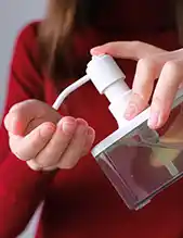 Applying soap to hands